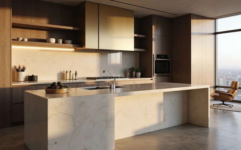 Renovated kitchen with modern finishes