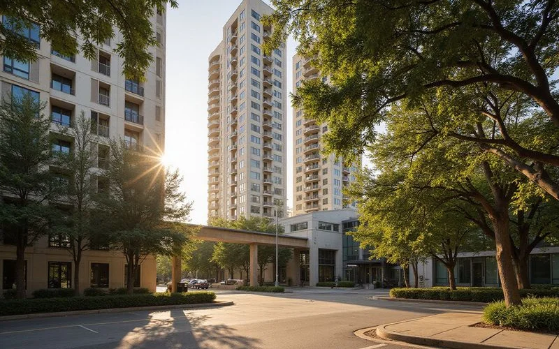 New high rise towers along Turtle Creek Boulevard