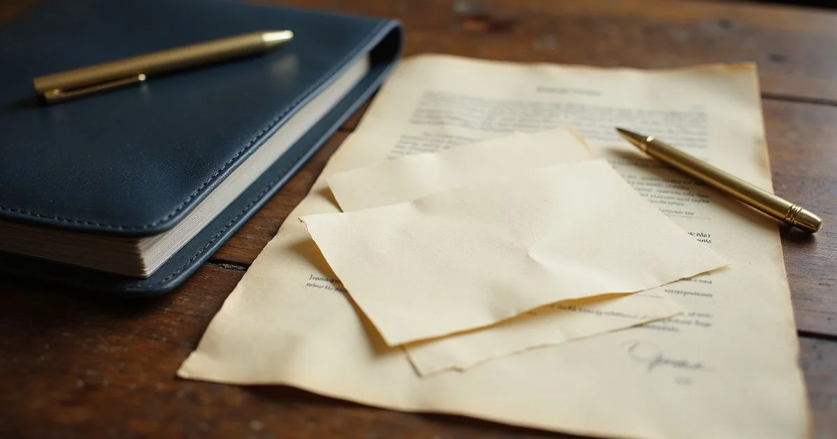 Four deposit program cards on a desk with navy and gold styling