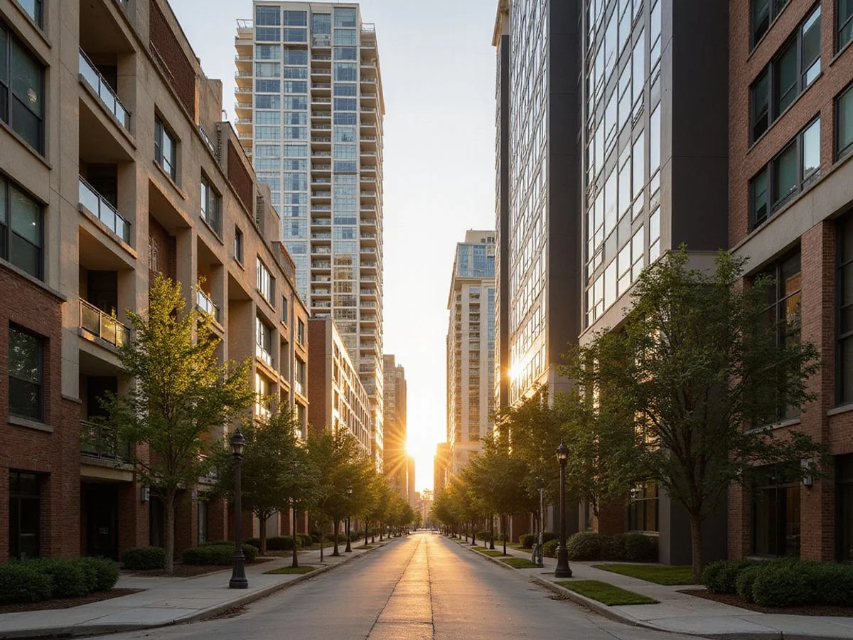 High rise apartment towers in Design District, Dallas