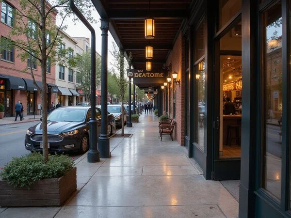Main Street in Downtown Dallas at dusk