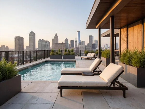New amenity deck on a recently delivered Dallas tower