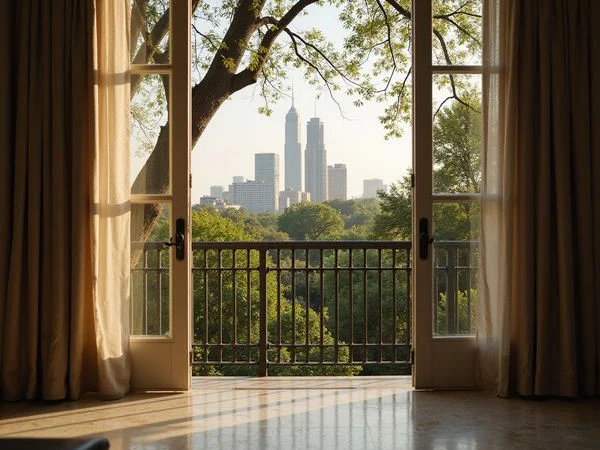 North-facing balcony view over the Turtle Creek tree canopy