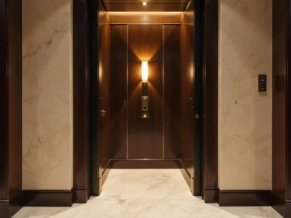 Private elevator vestibule opening into a Dallas penthouse