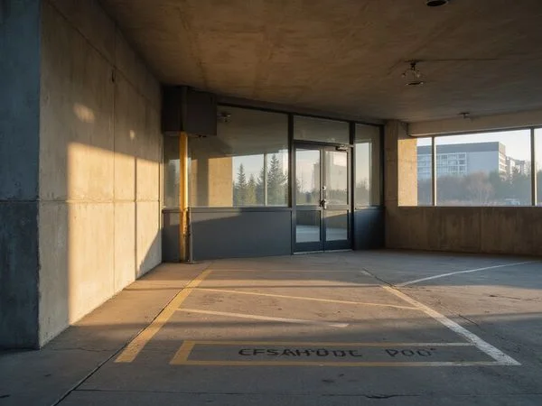 Reserved parking space in a well-lit high rise garage